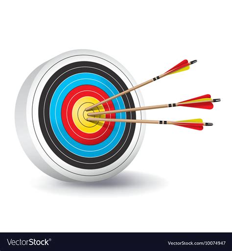 Archery Target with Arrows in the Bullseye Vector Image