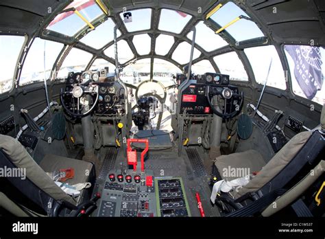 Cockpit of Boeing B-29 Superfortress plane, Fort Worth Alliance Airport ...