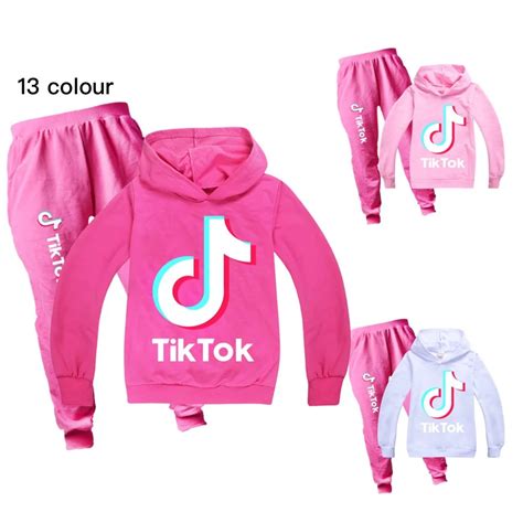 TIK TOK Children Tracksuit Kids Clothing Sets Baby Girls Fashion Sports Suits Hoodies ...