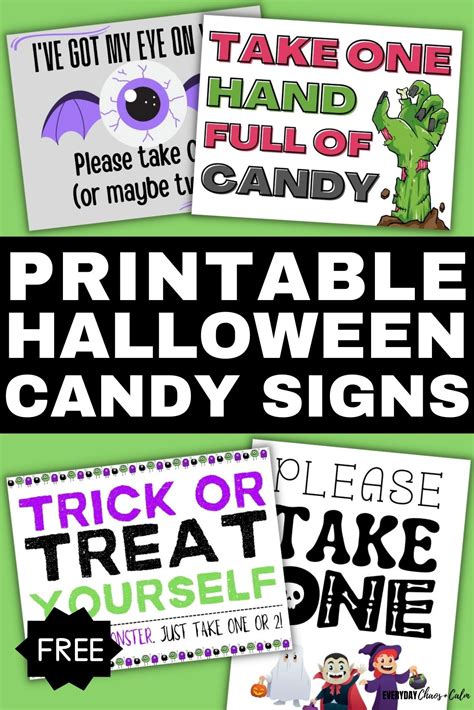 Halloween candy bowl signs – Artofit