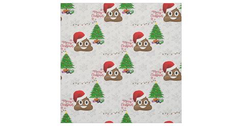 merry christmas poo emoji fabric | Zazzle