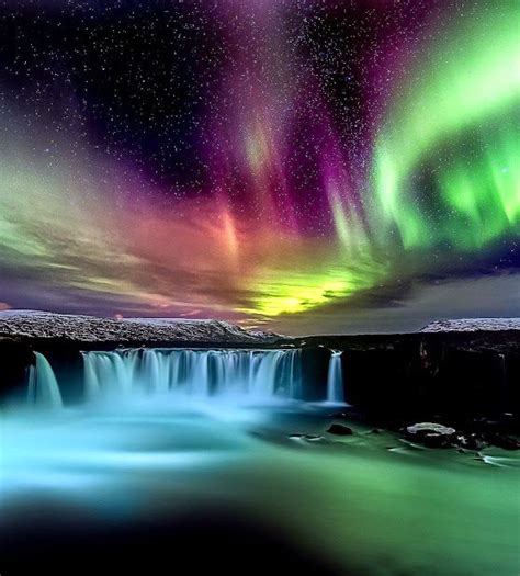 Aurora Explosion over Godafoss Waterfall ~ Iceland by Francesco Marian | Aurora boreal, Northern ...