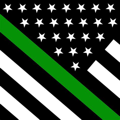 The Thin Green Line U.S. Flag Digital Art by Jared Davies - Pixels