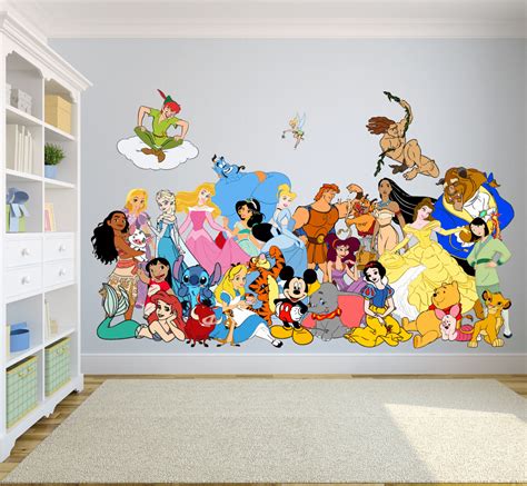 Cartoon Characters Walt Disney Show Decors Wall Sticker Art Design Decal for Girls Boys Kids ...