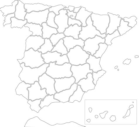 Mapa provincias de España para rellenar