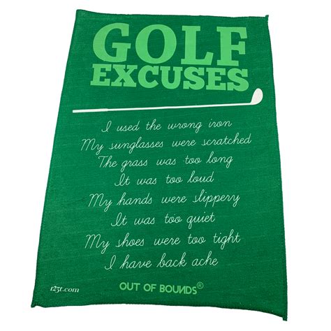 Golf Sports Towels Microfiber Funny Novelty Sweat Rag - Golf Excuses | eBay