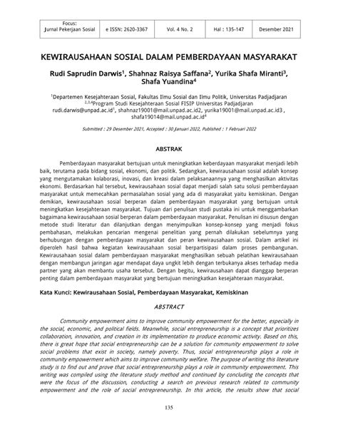 (PDF) KEWIRAUSAHAAN SOSIAL DALAM PEMBERDAYAAN MASYARAKAT