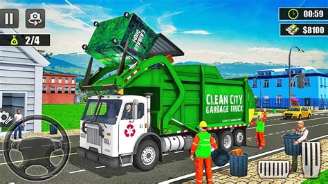 Garbage Truck Simulator - Dump Truck Collecting Trash - Garbage Truck Game video - Android ...