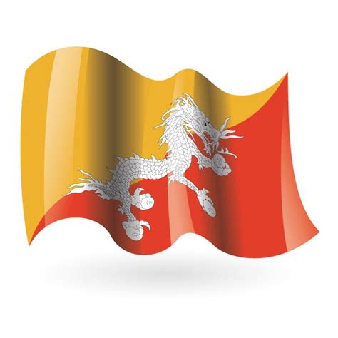 Bhutan kingdom flag Royalty Free Stock SVG Vector and Clip Art