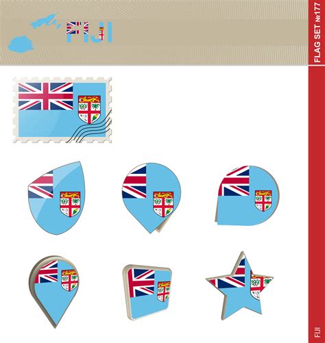 Fiji Flag Set, Flag Set 8804138 Vector Art at Vecteezy