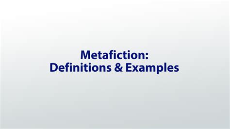 Metafiction | Definition, Books & Examples - Lesson | Study.com