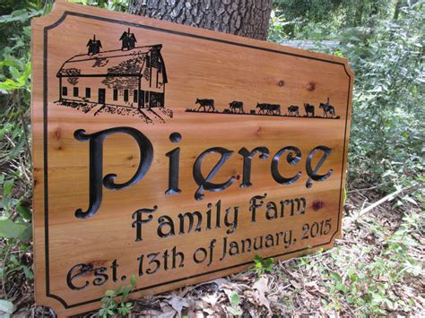 Personalized Family Name Sign Outdoor Farm Name Business Sign Cedar 2 ...