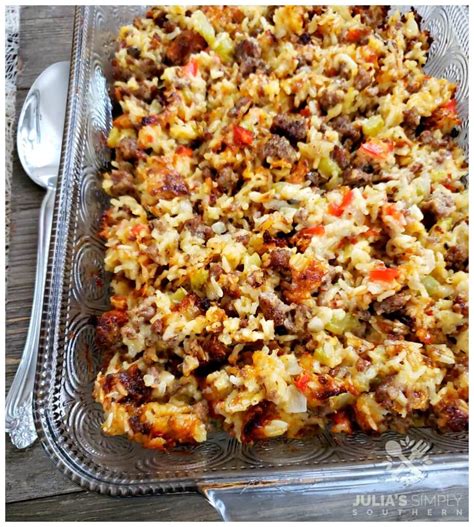 Sausage and Rice Casserole - Julias Simply Southern