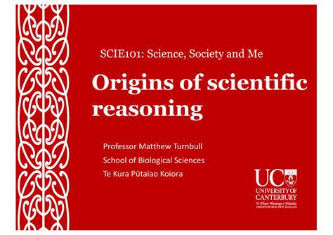 Scientific reasoning 2022 s - Origins of scientific reasoning SCIE101: Science, Society and Me ...