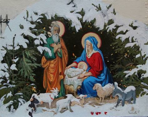 Christmas Nativity scene Painting in 2021 | Nativity painting, Painting ...