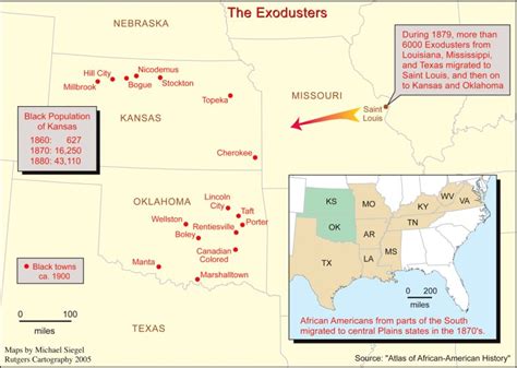 A map showing black towns and settlements in Kansas and Oklahoma in ...