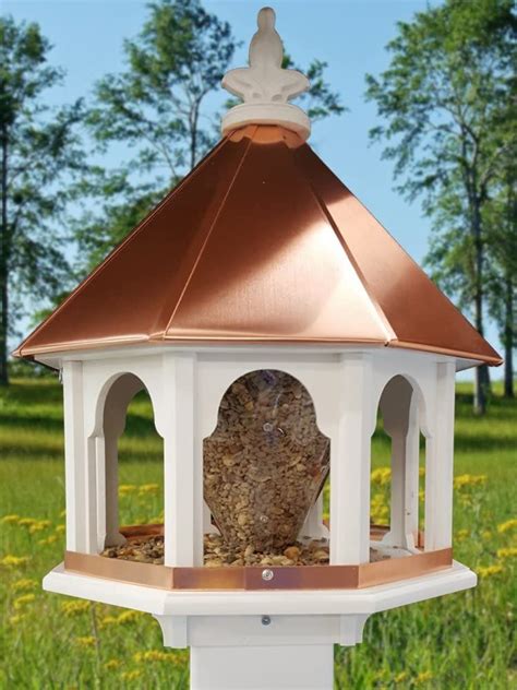 Large Capacity Wild Bird Feeder PVC Body Copper Roof Made in USA Gazebo - Etsy | Bird feeders ...