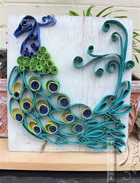 Paper Towel Roll Art into Bohemian Rustic Peacock | Hometalk