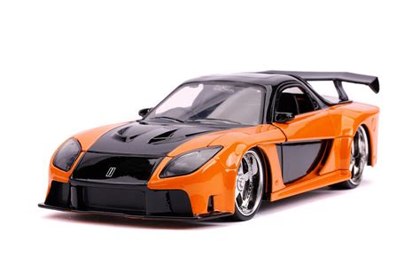 Buy Fast & Furious 1:24 Han's Mazda RX-7 Die-cast Car, Toys for Kids and Adults, Orange and ...