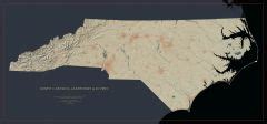 North Carolina Elevation Tints Map | Fine Art Print Map