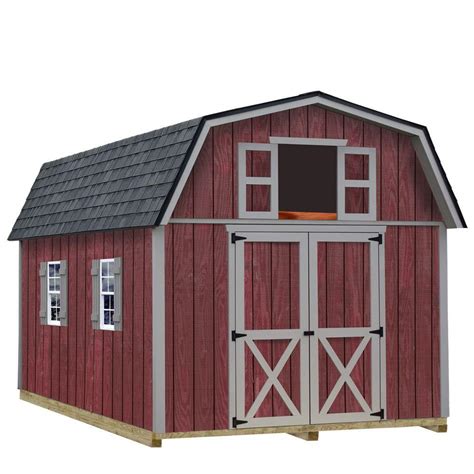 Best Barns Woodville 10 ft. x 12 ft. Wood Storage Shed Kit with Floor Including 4 x 4 Runners ...