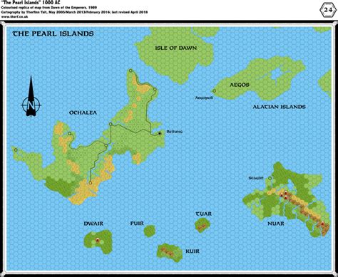 Dawn of the Emperors Ochalea and the Pearl Islands, 24 miles per hex | Atlas of Mystara