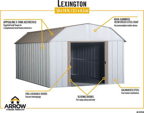 Lexington 10x14 Arrow Metal Storage Shed Kit (LX1014)