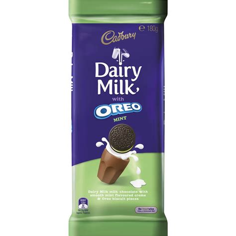 Cadbury Dairy Milk Chocolate Oreo Mint 180g Block | Woolworths