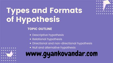 Types and Formats of Hypothesis | Hypothesis - Gyanko Vandar