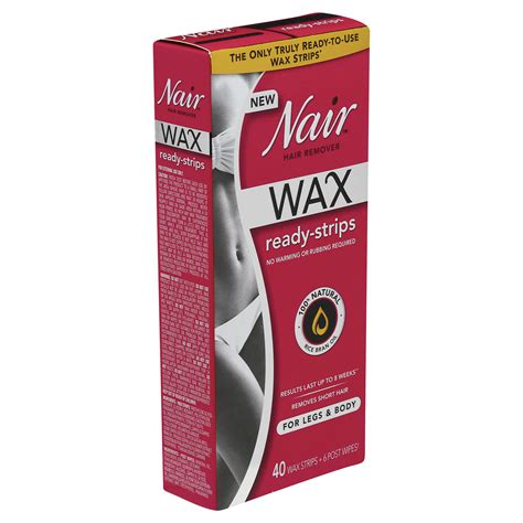 Nair Hair Remover Wax Ready-Strips, For Legs & Body, 40 Count Wax ...