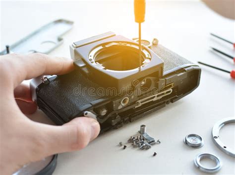 Repair of the Old Film Camera Stock Photo - Image of broken, closeup: 248798900