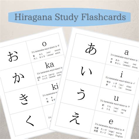 Hiragana Study Flashcards – Konichiwa Prints