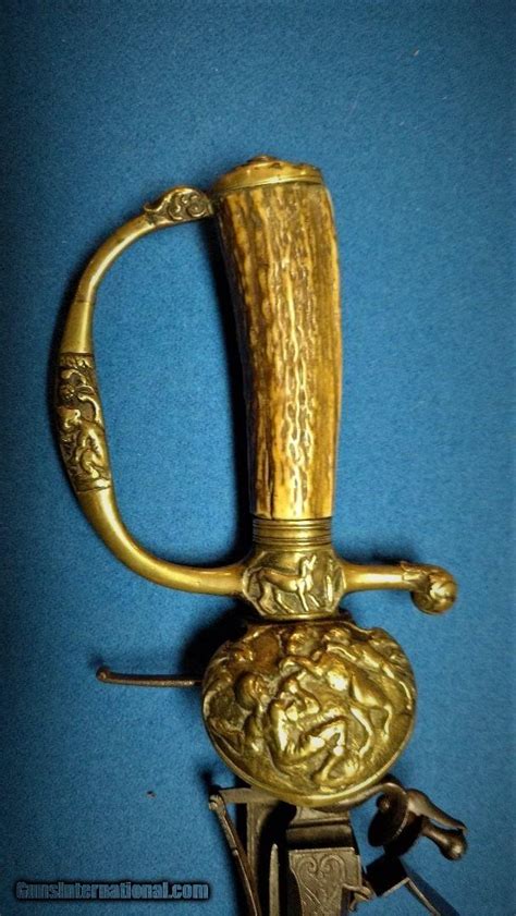 FLINTLOCK PISTOL ON SHORT SWORD 18TH CENTURY ORIGINAL