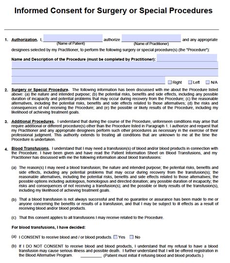 Surgical Consent Form Template | Free Sample, Example & Format Template