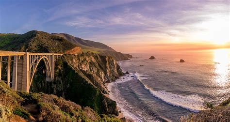 Bixby Creek Bridge, also known as Bixby Bridge, on the Big Sur coast of ...