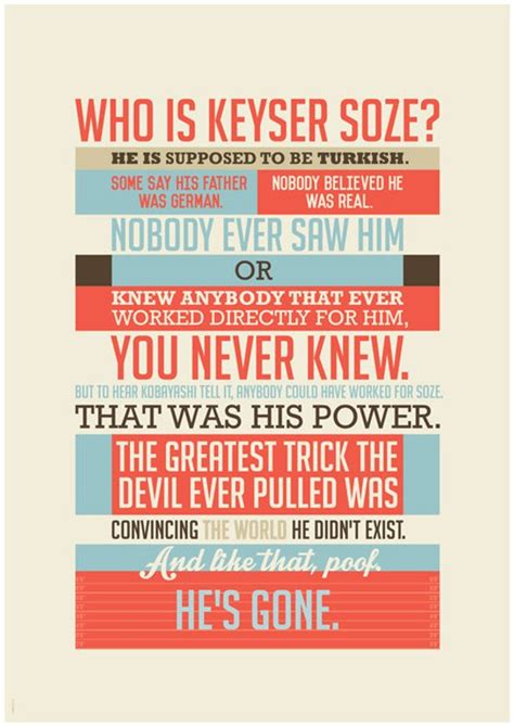 Usual Suspects Poster movie quote Keyser Soze movie poster quote usual Suspects movie quote ...