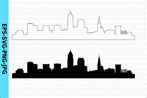 Cleveland City Skyline Silhouette Graphic by TGT Designs · Creative Fabrica