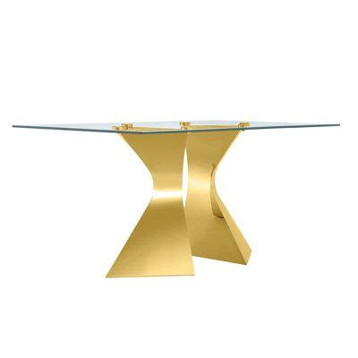 ACEDÉCOR Rectangular 35.43'' L x 63'' W Dining Table | Wayfair | Glass dining table, Modern ...