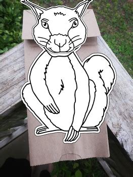 Red Squirrel Paper Bag Puppet Craft Template by VinitaArt | TpT