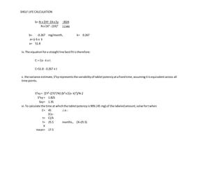 Shelf life calculation of drugs | PPT