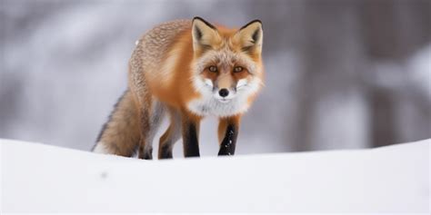 Premium AI Image | A red fox in the snow