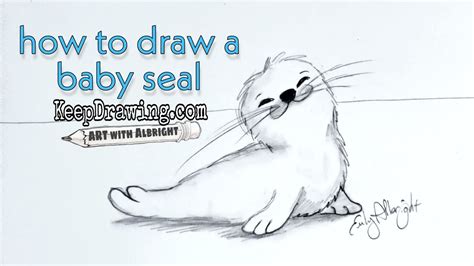 How to DRAW a Baby Seal ~ EASY step by step tutorial ~ ART with Albright - YouTube