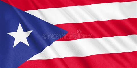 Puerto Rico Flag Waving With The Wind. Stock Illustration ...