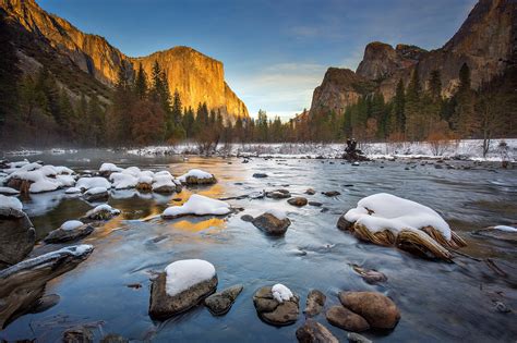 Download Mountain Snow Winter Nature Yosemite National Park HD Wallpaper