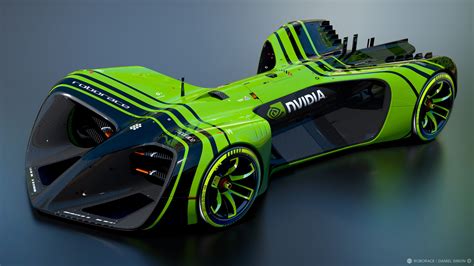 concept, green, Formula E season, car, 4K, Daniel Simon, nvidia, black, electric cars, future ...