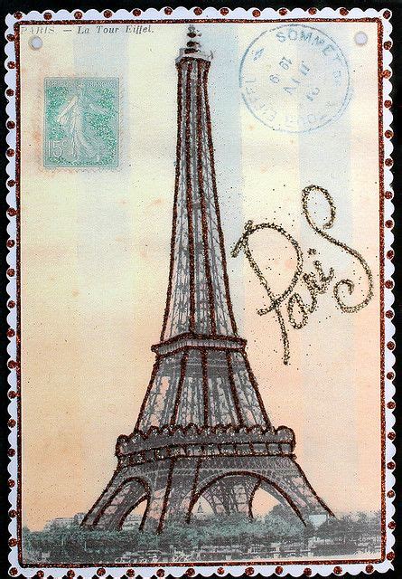 Eiffel Tower postcard Vintage | Eiffel tower, Vintage postcards, Postcard