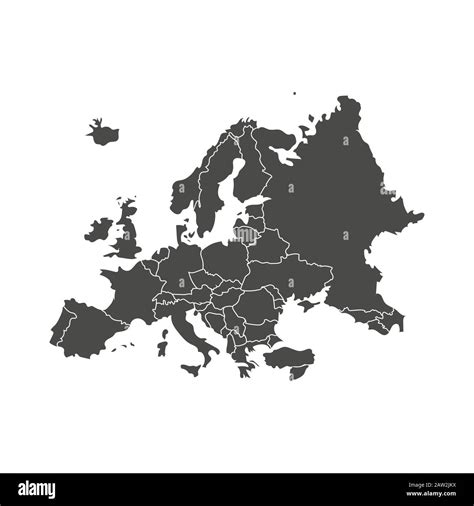 Blank Grey Political Map Of Europe Vector Illustratio - vrogue.co