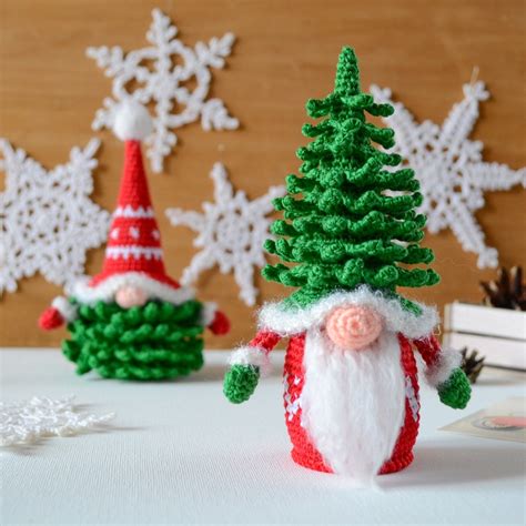 Christmas tree gnomes crochet pattern amigurumi gnome | Etsy