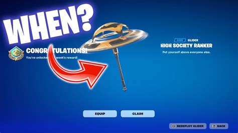 When Do You Get The High Society Ranker Glider in Fortnite ! - YouTube