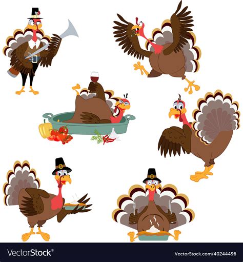 Happy thanksgiving day funny turkey Royalty Free Vector